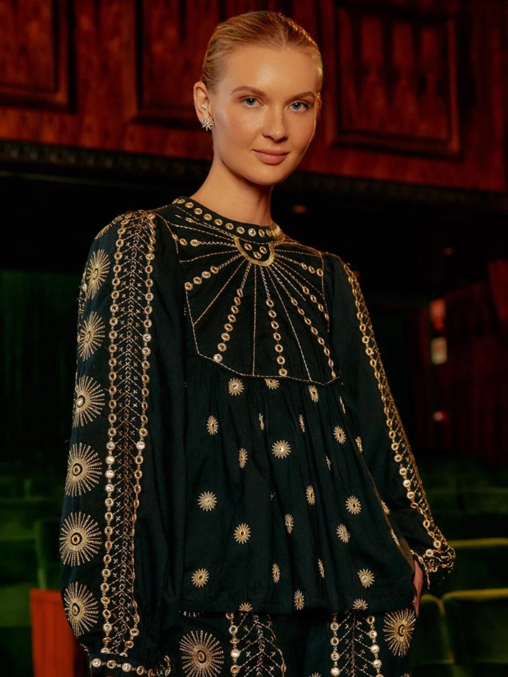 Farm Rio Embroidered Top Blouse